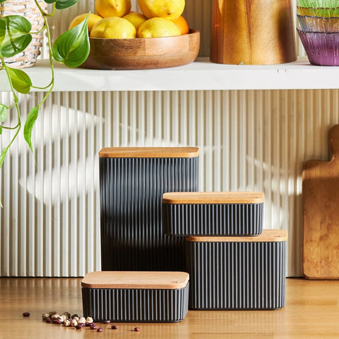 Boîte de rangement Karaca Massimo 4 pièces, anthracite