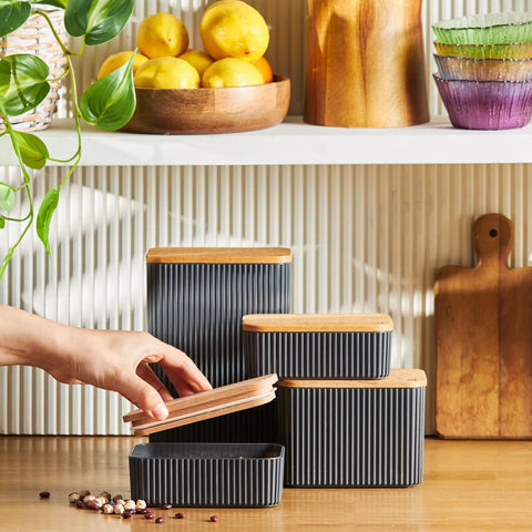 Boîte de rangement Karaca Massimo 4 pièces, anthracite