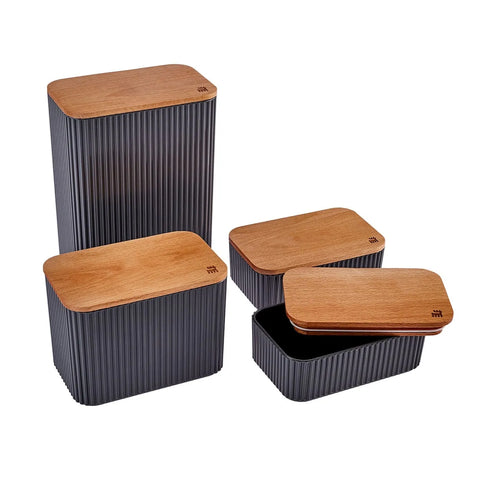 Boîte de rangement Karaca Massimo 4 pièces, anthracite