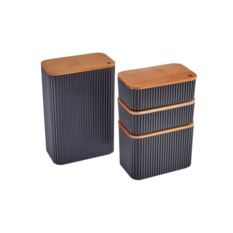 Boîte de rangement Karaca Massimo 4 pièces, anthracite