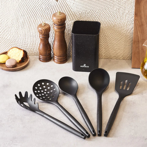 Ensemble d'ustensiles de cuisine Karaca Misto avec support, 6 pièces 
