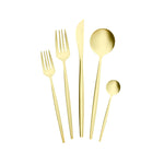 Ensemble de couverts Karaca Orion Mat pour 6 personnes, 30 pièces, or champagne, avec boîte