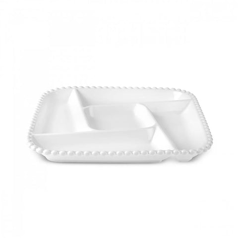 Assiette de présentation Karaca Carmen Perla 5 compartiments, 27 cm, carrée