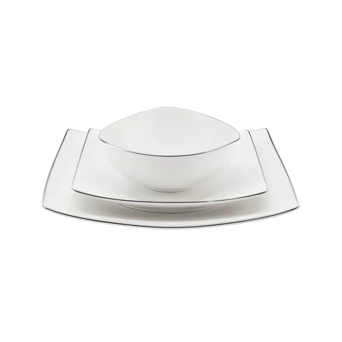 Service de table en porcelaine Karaca Jana pour 4 personnes, 12 pièces, argenté