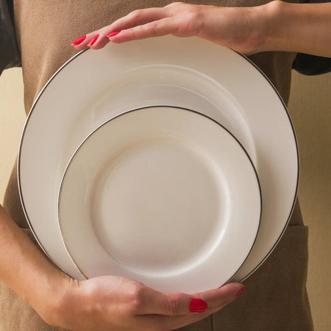 Service de table Karaca Lexi Platin pour 12 personnes, 56 pièces, New Generation Bone
