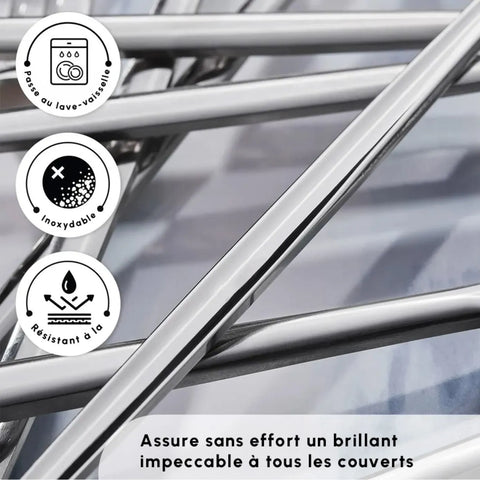 Ensemble de couverts Karaca Bella pour 6 personnes, 24 pièces, argent, acier inoxydable 