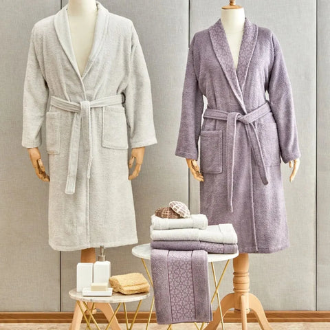 Ensemble de salle de bains familial Karaca Home Casita Flos, 6 pièces, gris lilas