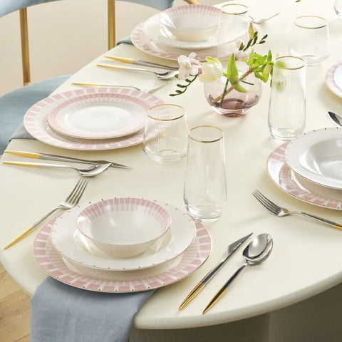 Service de table Karaca Pier pour 6 personnes, 24 pièces, porcelaine
