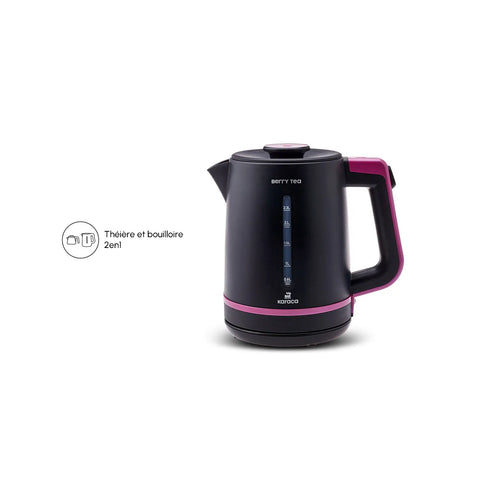 Théière en acier et bouilloire Karaca Berry Tea XL 2 en 1, couleur pinkberry
