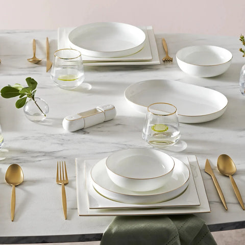 Karaca Red Carpet Collection Service de table Fine Pearl Extra Nish pour 12 personnes, 62 pièces, or