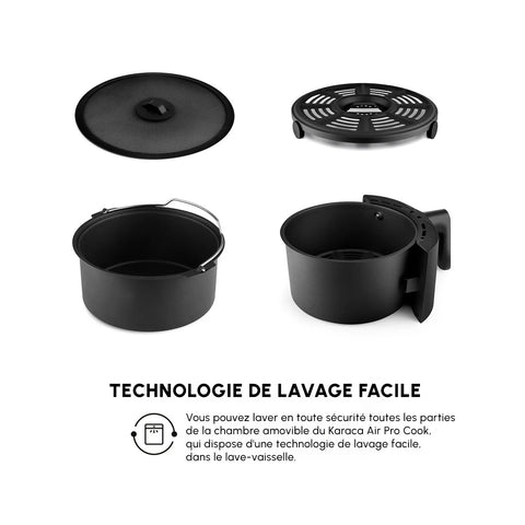 Airfryer Karaca Air Cook XL 2 en 1 Space, gris et noir