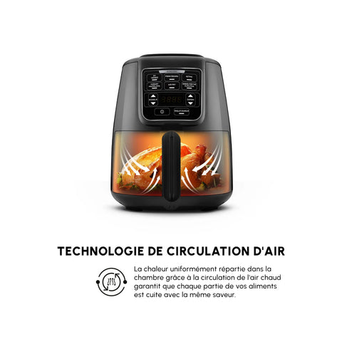 Karaca Air Cook XL 2 en 1 Airfryer, noir brillant