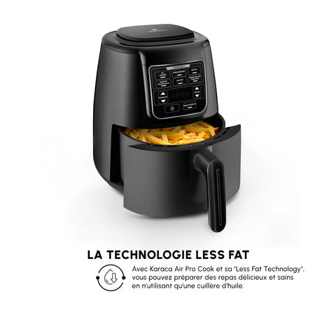 Karaca Air Cook XL 2 en 1 Airfryer, noir brillant