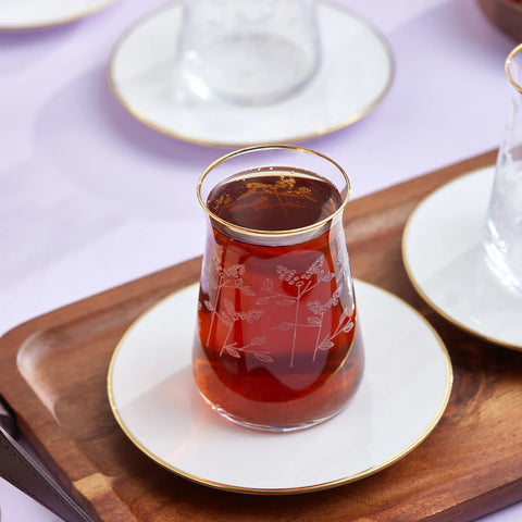 Service à thé Karaca Arum pour 6 personnes, 12 pièces