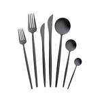 Ensemble de couverts Karaca Jupiter pour 12 personnes, 84 pièces, noir brillant, coffret premium