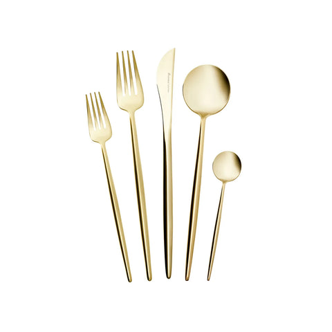 Ensemble de couverts Karaca Jupiter Shiny pour 6 personnes, 30 pièces, champagne or