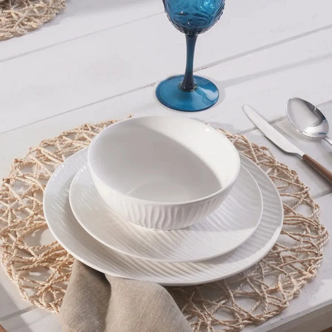 Service de table Karaca Ripple pour 4 personnes, 12 pièces, porcelaine
