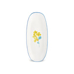 Assiette ovale Karaca Primavera fleuri, jaune