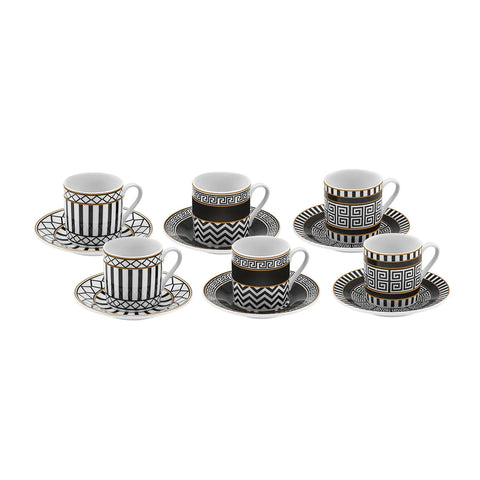 Coffret de tasses à café Karaca Helenistik pour 6 personnes, 80 ml
