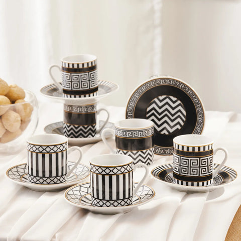Coffret de tasses à café Karaca Helenistik pour 6 personnes, 80 ml