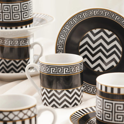 Coffret de tasses à café Karaca Helenistik pour 6 personnes, 80 ml