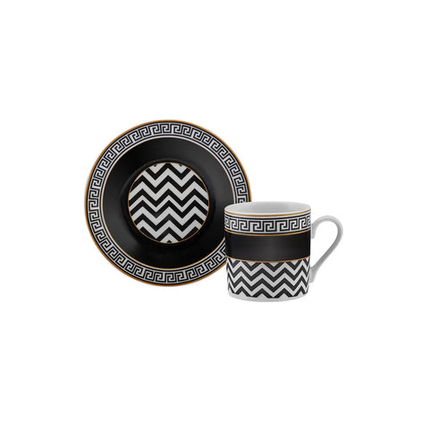 Coffret de tasses à café Karaca Helenistik pour 6 personnes, 80 ml