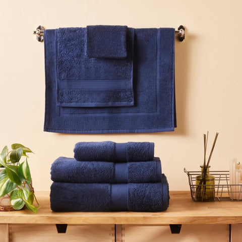 Set de serviettes Karaca Joey Navy Blue en Coton Égyptien