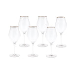 Ensemble De 6 Verres à Pied Bormioli Rocco Inalto Arte Cal En Platine