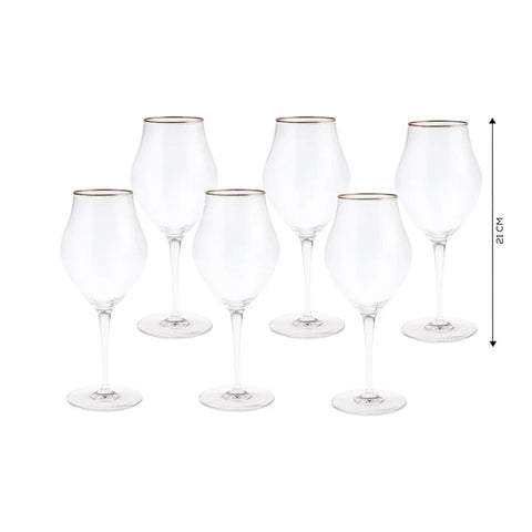 Ensemble De 6 Verres à Pied Bormioli Rocco Inalto Arte Cal En Platine