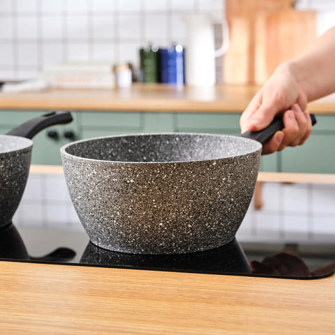 Biogranit Induction Milk Pot Set Karaca Gris, 3 pièces