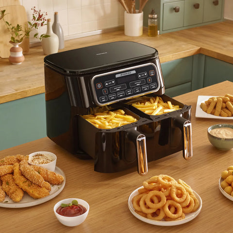 Airfryer Karaca Air Cook Duo Cuisine Maison XXXL, pour 8 personnes, 8 litres, noir chrome