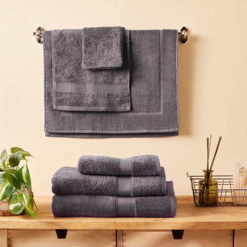 Set de serviettes Karaca Joey Anthracite en Coton Égyptien