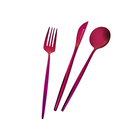 Ensemble de couverts Karaca Jupiter Shiny pour 6 personnes, 30 pièces, pourpre or