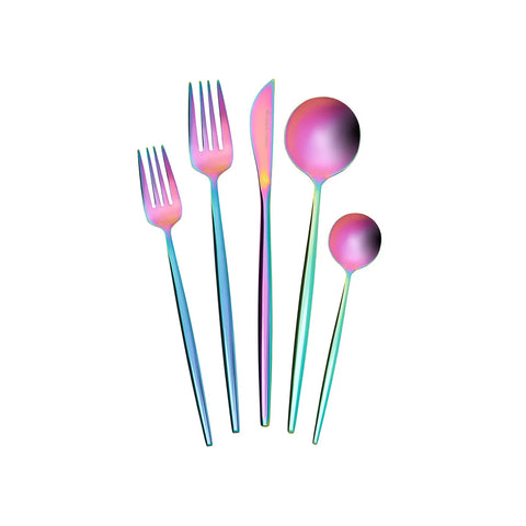 Ensemble de couverts Karaca Jupiter Shiny pour 6 personnes, 30 pièces, arc-en-ciel