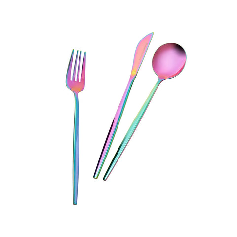 Ensemble de couverts Karaca Jupiter Shiny pour 6 personnes, 30 pièces, arc-en-ciel