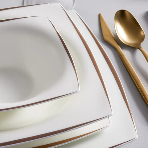 Service de table Karaca Fine Pearl New Agate Gold pour 12 personnes, 58 pièces