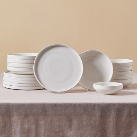 Service de table Karaca Felix pour 6 personnes, 18 pièces, porcelaine, blanc