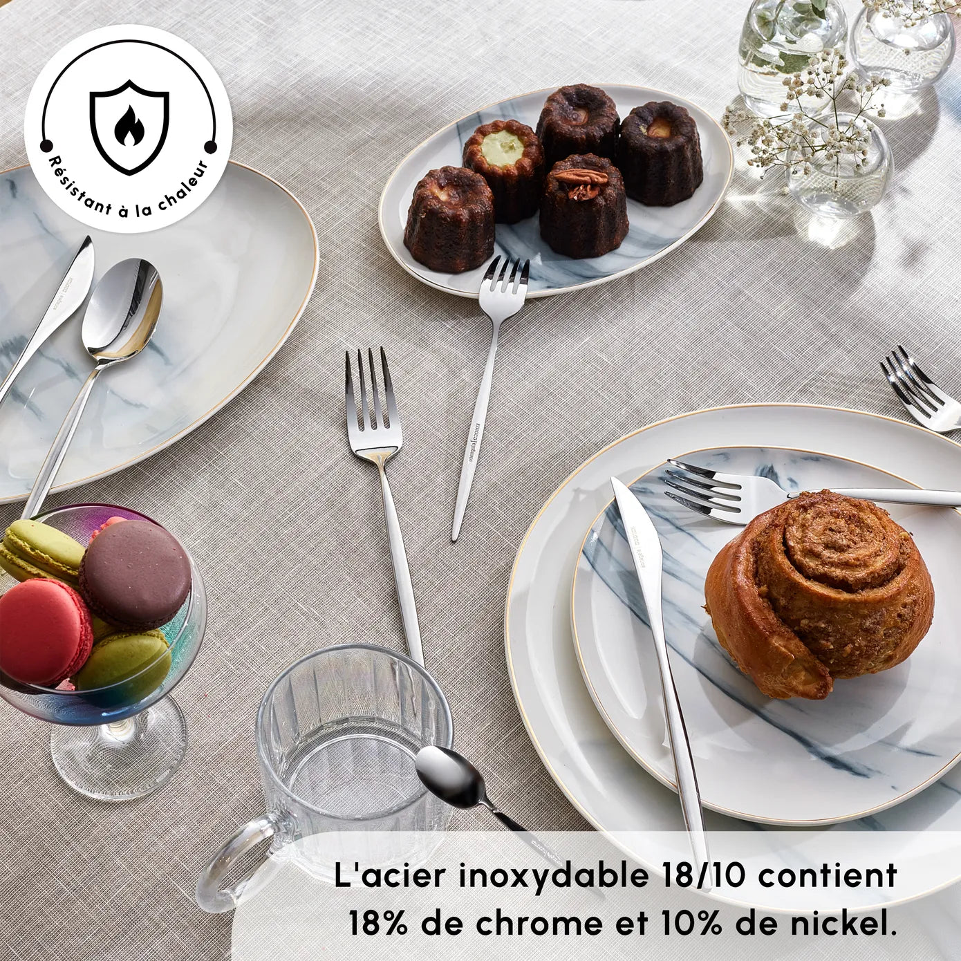 Set De Couverts Karaca New Porto Elegance – 60 Pièces Pour 12 Personnes – Acier Inoxydable – Design Moderne – Inclus Couteaux, Fourchettes, Cuillères à Soupe Et à Dessert - 3