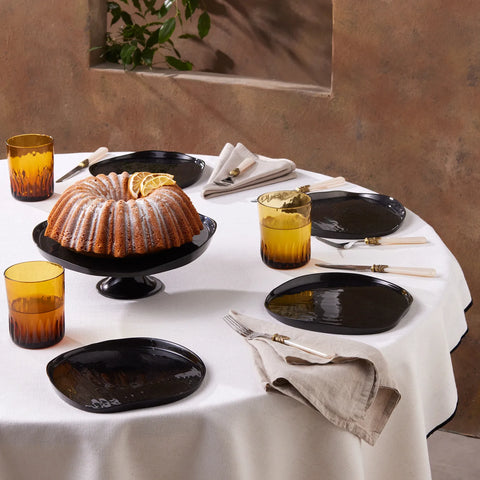 Service à dessert Karaca Jota Black pour 6 personnes, 7 pièces