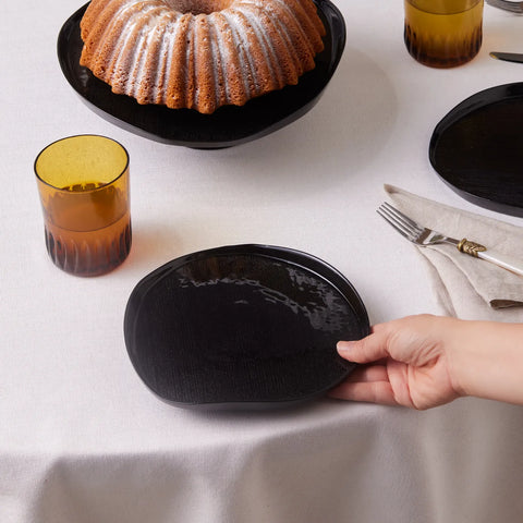 Service à dessert Karaca Jota Black pour 6 personnes, 7 pièces