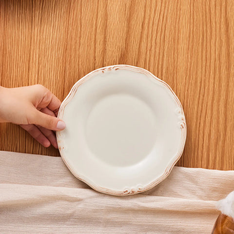 Assiette à pâtisserie Karaca Elizabeth écrue, 20 cm