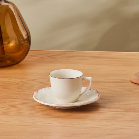 Tasse à thé Karaca Elizabeth Ecru, 180 ml
