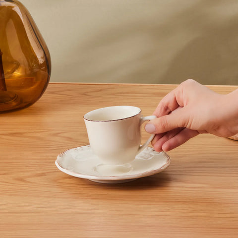 Tasse à thé Karaca Elizabeth Ecru, 180 ml