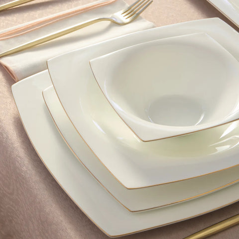 Service de vaisselle 12 personnes Karaca Dara Gold Fine Pearl, 58 pièces