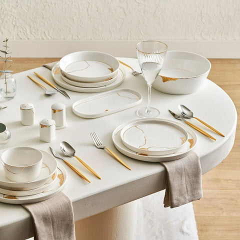Service de table Karaca Streamline Quora pour 12 personnes, 59 pièces, New Generation Bone