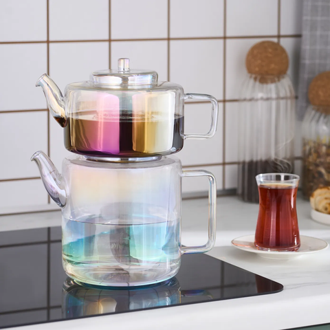 Théière en verre borosilicate Karaca Flat Luster