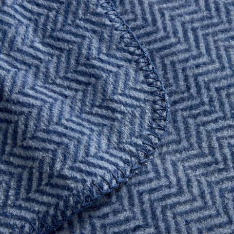 Karaca Home Sandra Plaid à Double Chevron, Indigo