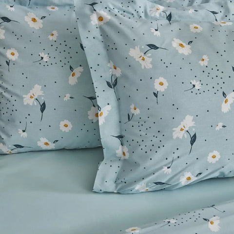 Karaca Home Daisy 100% coton ensemble de housse de couette simple, menthe