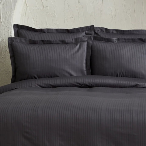 Parure de Lit Simple en Satin Karaca Home Uniq 100 % Coton, Anthracite