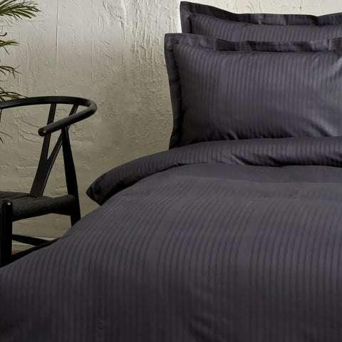 Parure de Lit Simple en Satin Karaca Home Uniq 100 % Coton, Anthracite